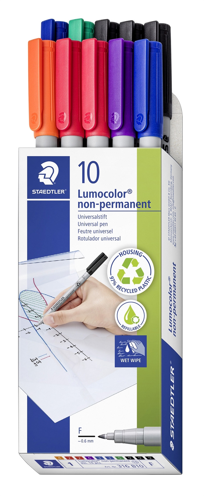 Staedtler Marker Lumocolor Non-P 0,6mm sortiert (10)