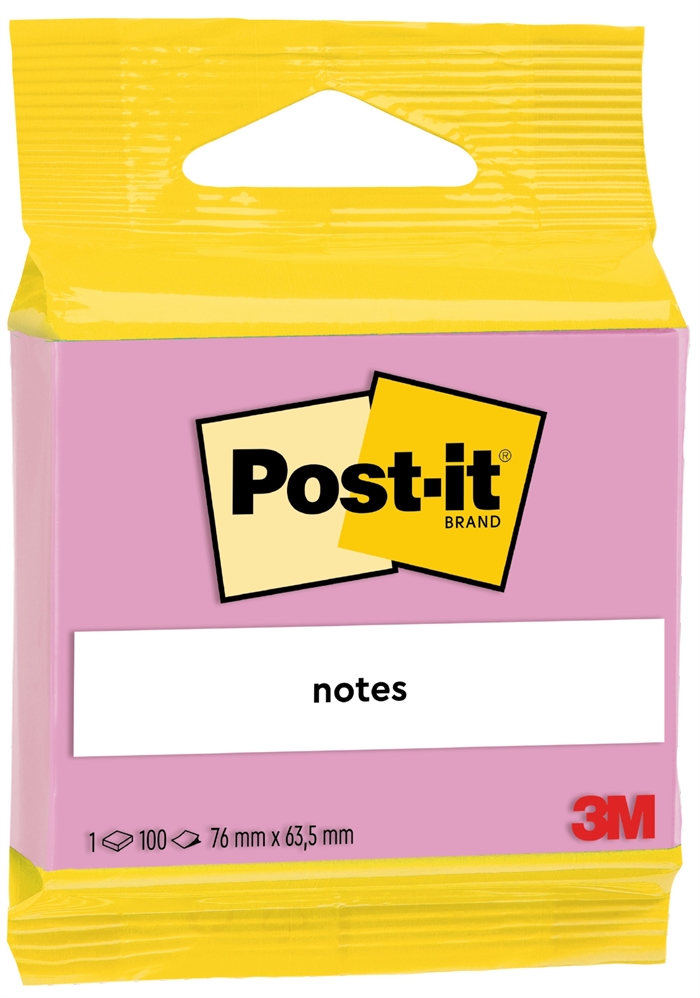 3M Post-it rosa 63,5 x 76 mm, 100 Blätter.