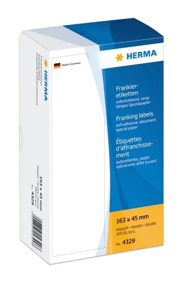 HERMA Briefmarke Doppel zum Frankieren, 163 x 45 mm, 500 Stück