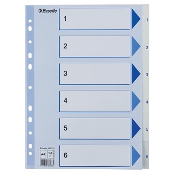 Esselte Register PP A4 1-6 weiß