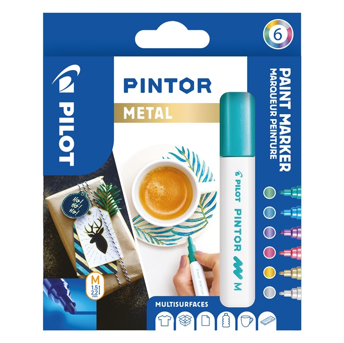 Pilot Marker Pintor Medium Metal Mix 1,4 Ass (6) 

Pilot Marker Pintor Medium Metal Mix 1,4 Stk. (6)