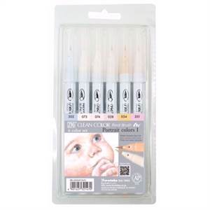 ZIG Clean Color Pinselstift-Set mit 6 Farben für Portraits.