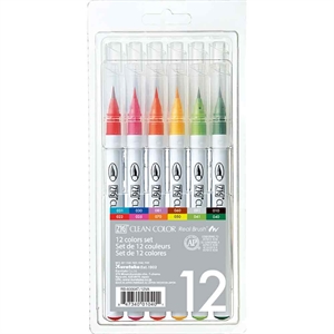 ZIG Clean Color Pinselstift Set mit 12 Stück.