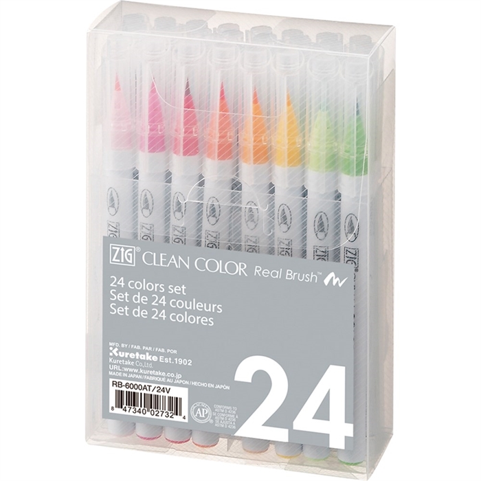 ZIG Clean Color Pinselstift-Set mit 24 Stück